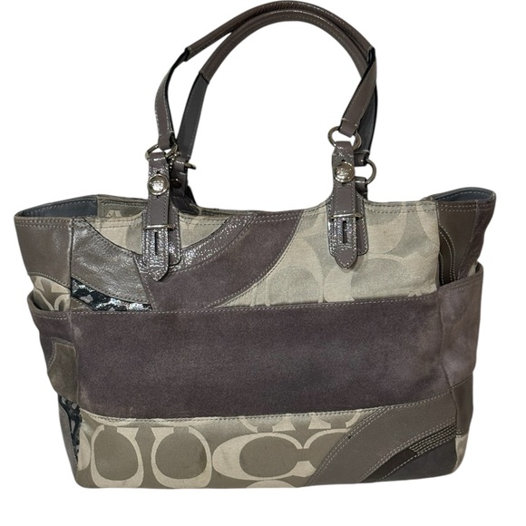 Coach Gray Patchwork Tote - Picture 3 of 12